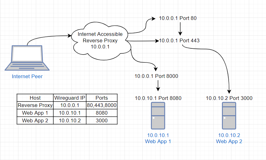 Diagram of Reverse Proxy Network Model